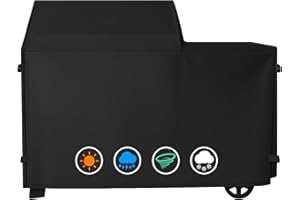 ZBXFCSH Heavy Duty 600D Polyester Cover Compatible with Traeger Grills BAC761 Woodridge Pellet Grill and Smoker TFB86MLH All Weather Grill Cover Accessory Replacement