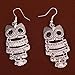 YAZILIND Retro Enamel Owl Ear Wire Hook Dangle Earrings