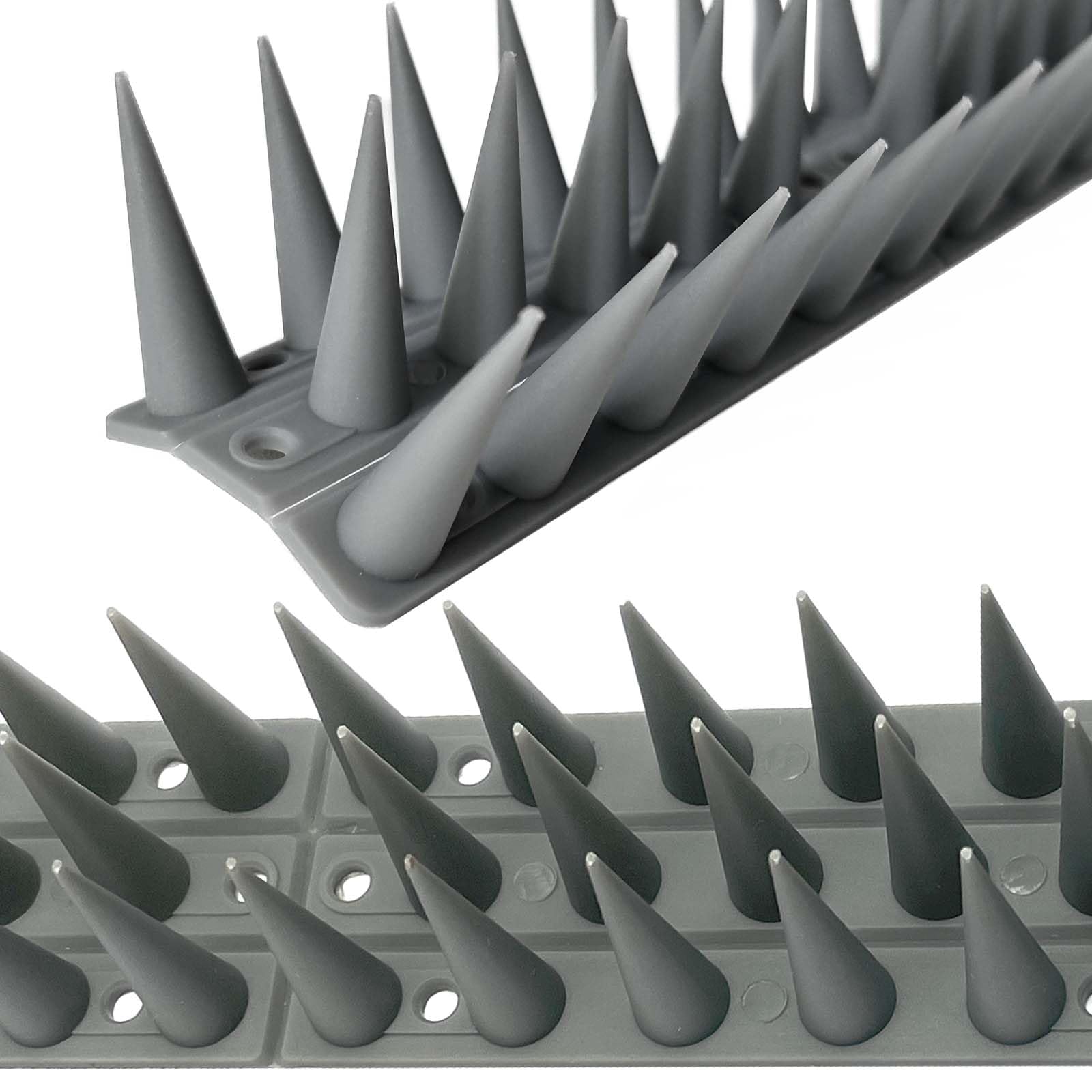 EWENYS Bird Spikes for Fence Tops, Plastic Fence Toppers and Roof Tall Spikes 1.46'' to Keep Pigeon Seagull or Animals Stop, Fox Squirrel Deterrent Fence Anti Climb for Garden Wall(Grey, 13ft)