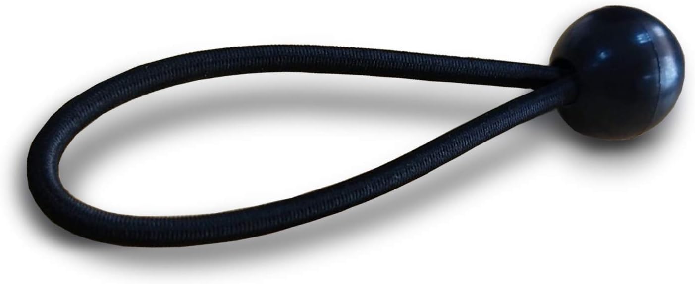 LOVE STORY 6-Inches Ball Bungee, Black, 25 Piece Tie Down Cords for Tarp, Canopy Shelter, Wall Pipe, Fence Screen - - 