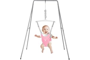 G TALECO GEAR Baby Jumper with Stand, Baby Jumpers and Bouncers, Baby Exerciser Suitable for 6-24 Months, Easy to Assemble & Store Jumper for Baby (Pink)