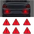 Osilly 6PCS Car Triangle Reflective Sticker, Automotive Safety Triangle Warning Exclamation Point Pay Attention Sign The Pet Logo Stickers Outdoor, Universal for SUV, Truck, RV and More（Red）
