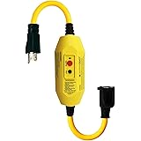 Electriduct GFCI Inline with 18" Single Outlet Cord UL Outdoor Waterproof 15 Amp 12 Gauge Auto Reset GFI Adapter