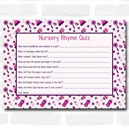 Amazon Com Girls Pink Purple Baby Shower Games Nursery Rhyme Amazon Com Girls Pink Purple Baby Shower Games Nursery Rhyme