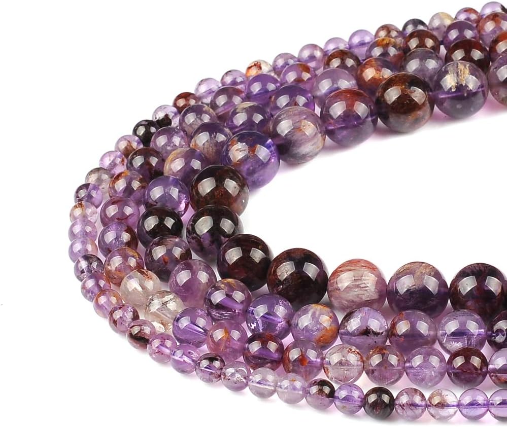 FANGQUN Super Seven Gemstone Beads for Jewelry Making Natural Powerful Stone Energy Beads for Bracelets Necklaces (45pcs, 8mm)