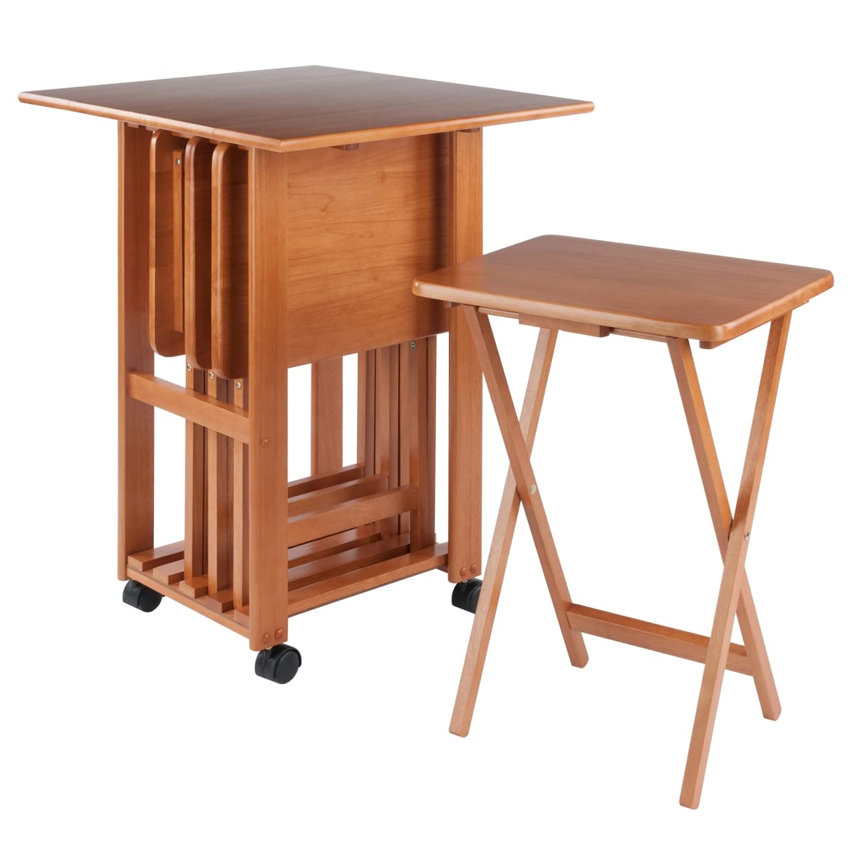 Photo 1 of ** MISSING INSTRUSTIONS**
Winsome Wood 33720 17.5 x 23.3 x 33.9 in. Sophia Snack Table Set Teak - 5 Piece