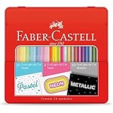 Faber-Castell Pastel + Neon + Metallic Pencil Kit, EcoPencil, KIT/COLORS, 24 Colors