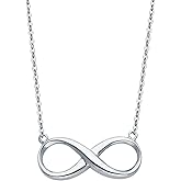 14k Yellow or White Gold Infinity Necklace - 17+1"