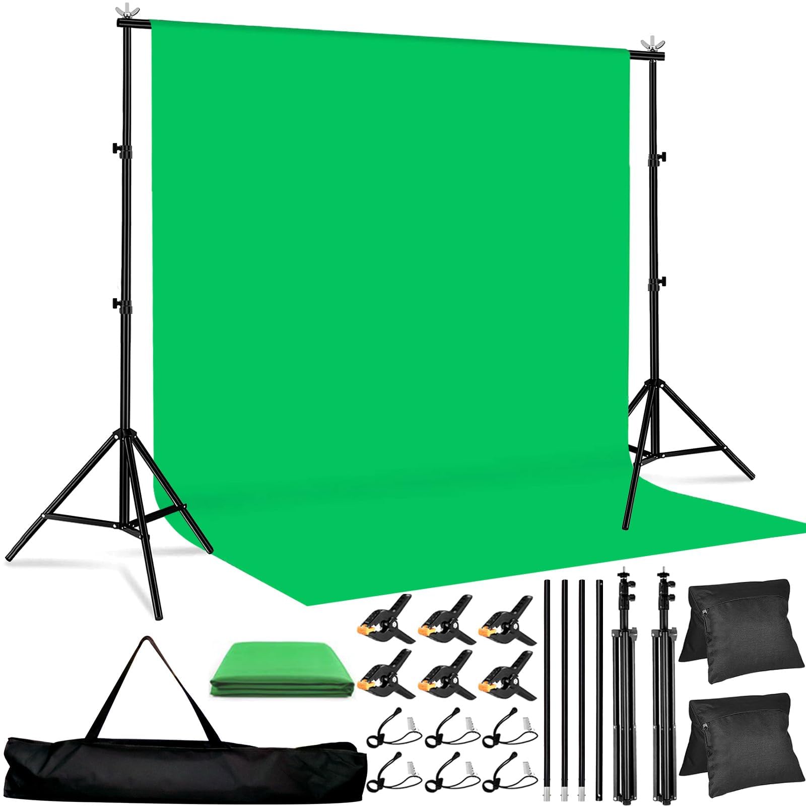 Photo 1 of Green Screen Backdrop Kit 10x8.5ft with Tripod Stand, Chroma Key Background System for Video Shooting, Live Streaming, Photo Studio, Content Creation and Virtual Backgrounds