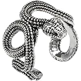 Dtexhif Snake Ring for Men Women Silver Gothic Cocktail Party Biker Snakes Ring Adjustable Animal Rings Punk Jewelry