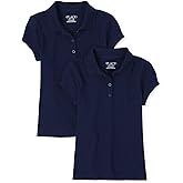 The Children's Place Girl's Short Sleeve Soft Jersey Polo, Tidal, XX-Large