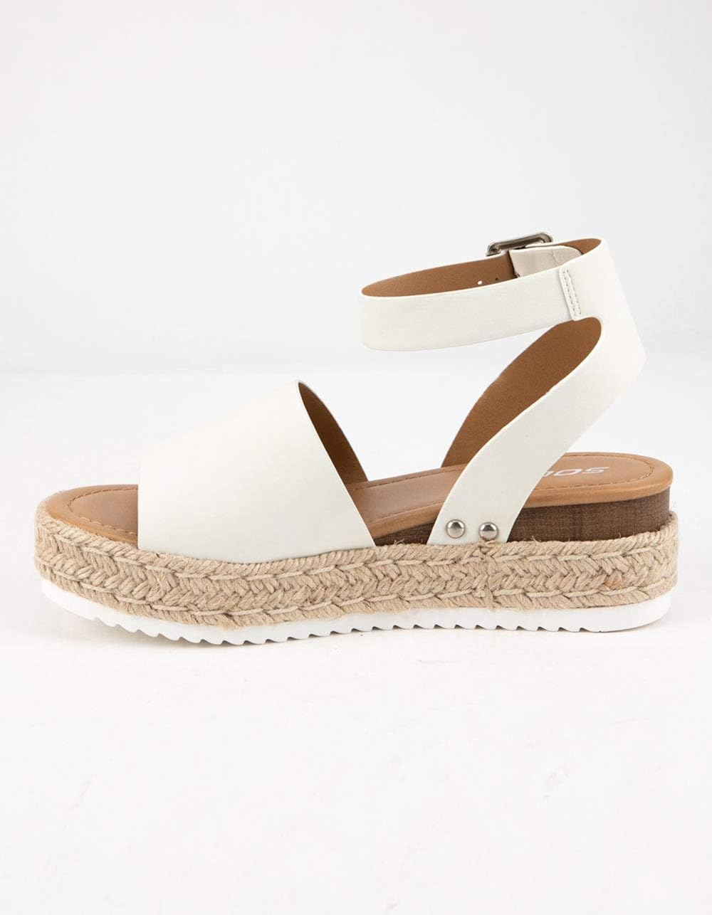 soda ankle banded taupe womens espadrille flatform sandals