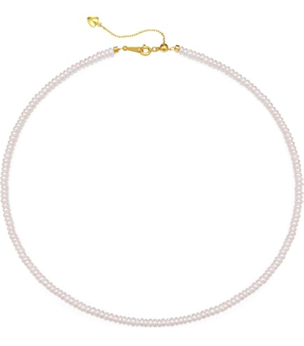Amazon.com: Eymi Simple Tiny Dainty Pearl Choker Necklace Jewelry