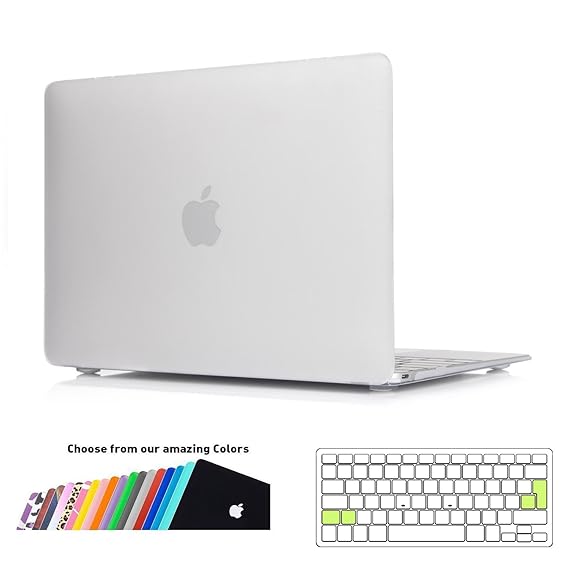 MacBook 12 Case Hülle,iNeseon Ultra Slim Plastik Hartschale Tasche Schale Cover mit EU Transparent Tastaturschutz Schutzhülle