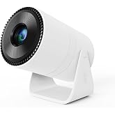 Mini Projector with WiFi and Bluetooth, Support Portable Projector 4k 1080P HD, Auto Keystone Correction, 180ｰ Rotatable, Compatible with TV Stick/HDMI/USB/Smartphone/Laptop, White X6