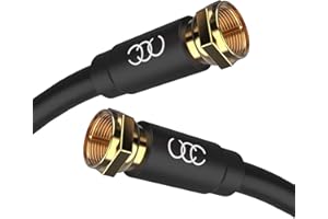 ULTRA CLARITY CABLES RG6 Coaxial Cable 20 Feet, TV Antenna Coaxial Cables, in-Wall CL3 Flexible Coax Cable Extension for Router Broadband DVR Satellite, High Speed Cable Wire with F-Type Connector 3 Ghz - Black