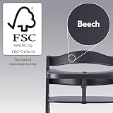 hauck Beta+ Dark Grey Wooden High Chair 6m-90kg with Wheels & Tray view 9