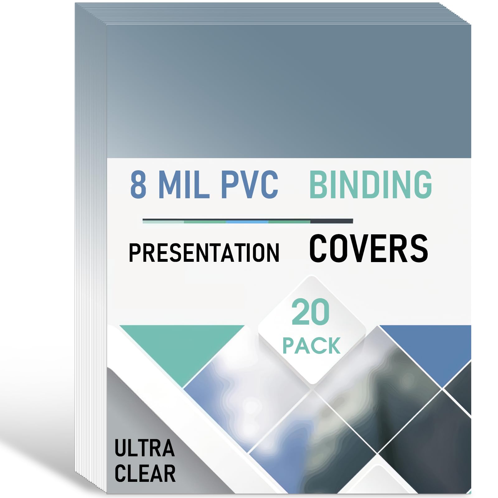 Photo 1 of 8 Mil PVC Binding Presentation Covers, COIDEA Clear Report Covers for Binding, Book Covers Presentation Document Binding for School Business, 8-1/2 x 11 Inches, Letter Size, 20 Pack