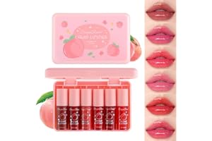 FLANOID 6 Colors Lip Tint Stain Set,Water Tint Lip Stain Korean Lip Gloss Long Lasting,Plumping Mini Liquid Lipstick Moisturizing Natural Lip Tint,Multi-Use Lip & Cheek Tint,Non-sticky,Lightweight,Vivid Color