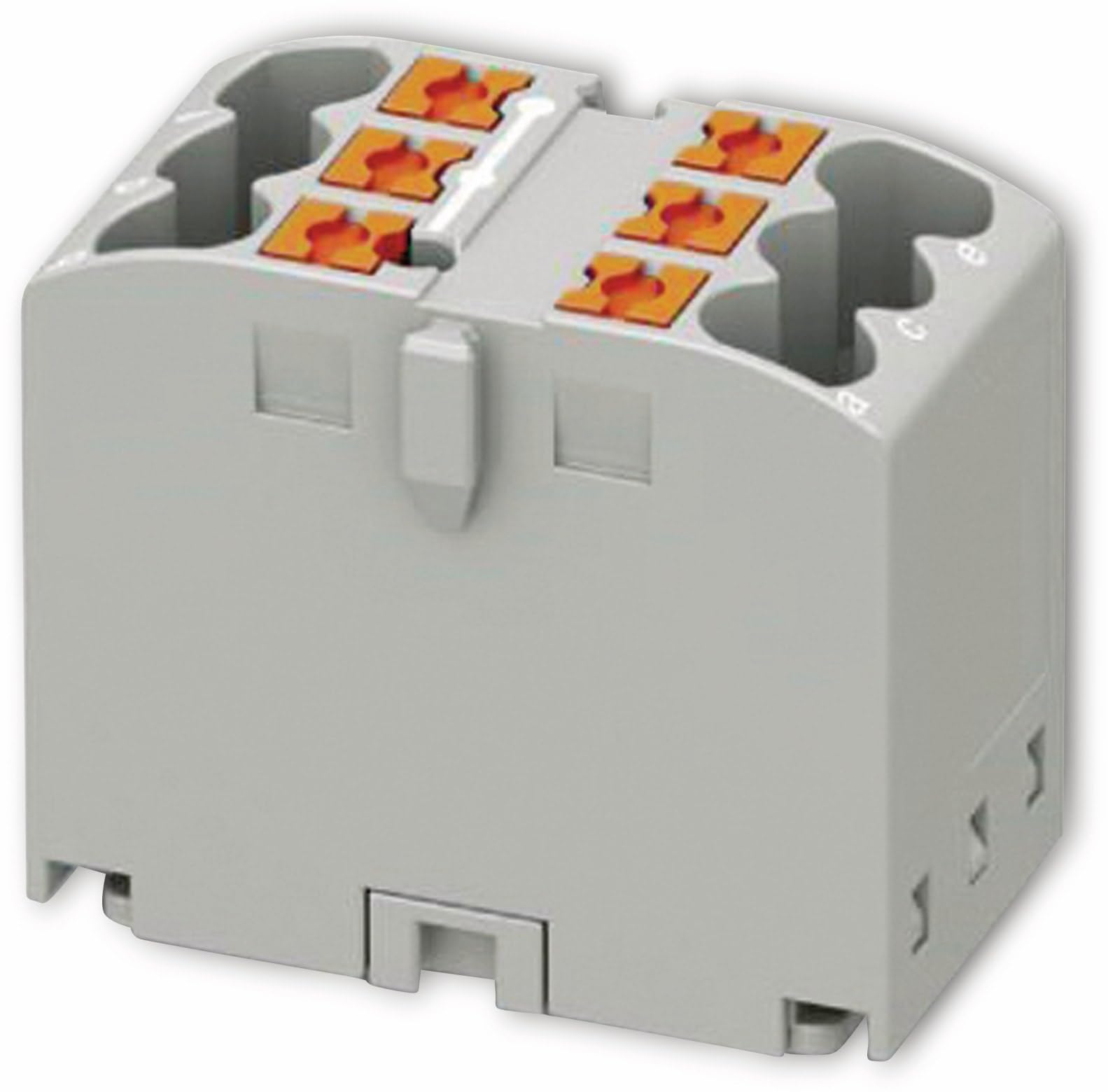 Phoenix Contact PTFIX 6X2.5 GY Distribution Block, Base Terminal, 450 V, 24 A, Number of Connectors: 6, Cross Section: 0.14 mm² – 4 mm², AWG:26-12, Width 16 mm, Height: 21.7 mm, Grey, Pack of 10