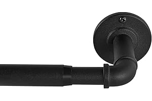 JOYULTRA Industrial Curtain Rods for Windows 66 to 120 Inches, Blackout Wrap Around Curtain Rod, for Indoor and Outdoor, 5/8 Inch Diameter, 65 to 120 Inches, Black