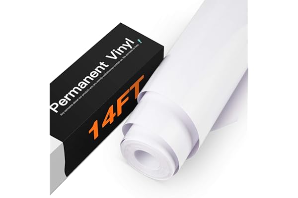 HTVRONT White Permanent Vinyl, White Vinyl for Cricut - 12