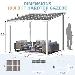 AECOJOY 10' x 8' Pergolas and Gazebos on Clearance