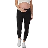 Hanes Womens Maternity 7/8 Leggings, Stretch & Recover Pregnancy Leggings with Foldable Waistband, 25” Inseam