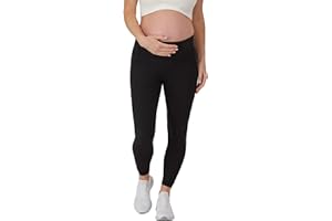 Hanes Womens Maternity 7/8 Leggings, Stretch & Recover Pregnancy Leggings with Foldable Waistband, 25” InseamLeggings