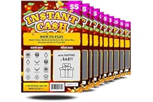 JAYOUR 10 Pack - Pregnancy Announcement Lottery Scratch-Off Tickets | 4x6 Authentic Looking | Great for Baby Announcements | Perfect for Pregnancy Announcement for Grandparents, Future Dad, or Friends!