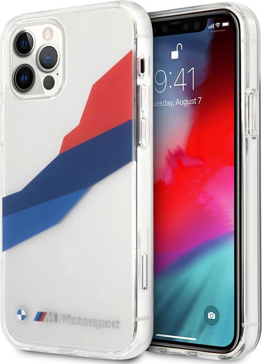 BMW BMHCP12MSKTGT Case for iPhone 12/12 Pro 6.1 Inch Transparent Motorsport Tricolour