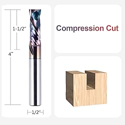 SpeTool CNC Compression Router Bit 1/2 Inch Shank
