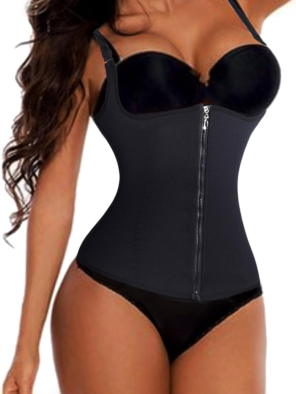 Nebility Women Waist Trainer Corset Zipper Vest Body Shaper Cincher Tank Top with Adjustable Straps at  Women’s Clothing store