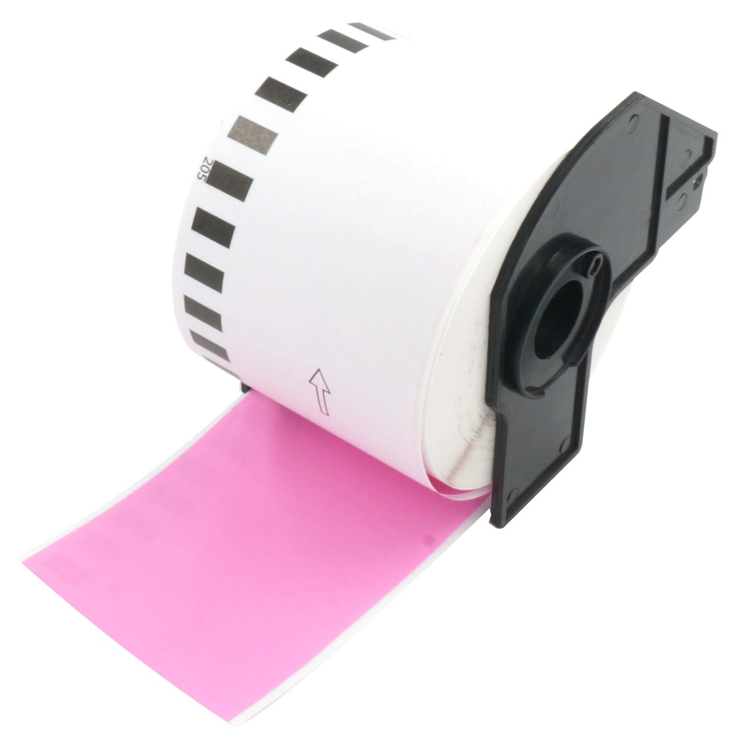BETCKEY - 1 Pink Labels Replacement for Brother DK-22205, 62mm x 30.48m Continuous Length Paper Labels Compatible with Brother QL Label Printers