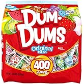 Dum Dums Original Mix 400 ct. Bag - All-Time Classic Flavors, Assorted Suckers in Bulk Candy Bag, Individually Wrapped Lollipops - Bulk Halloween Lollipops for Handing Out