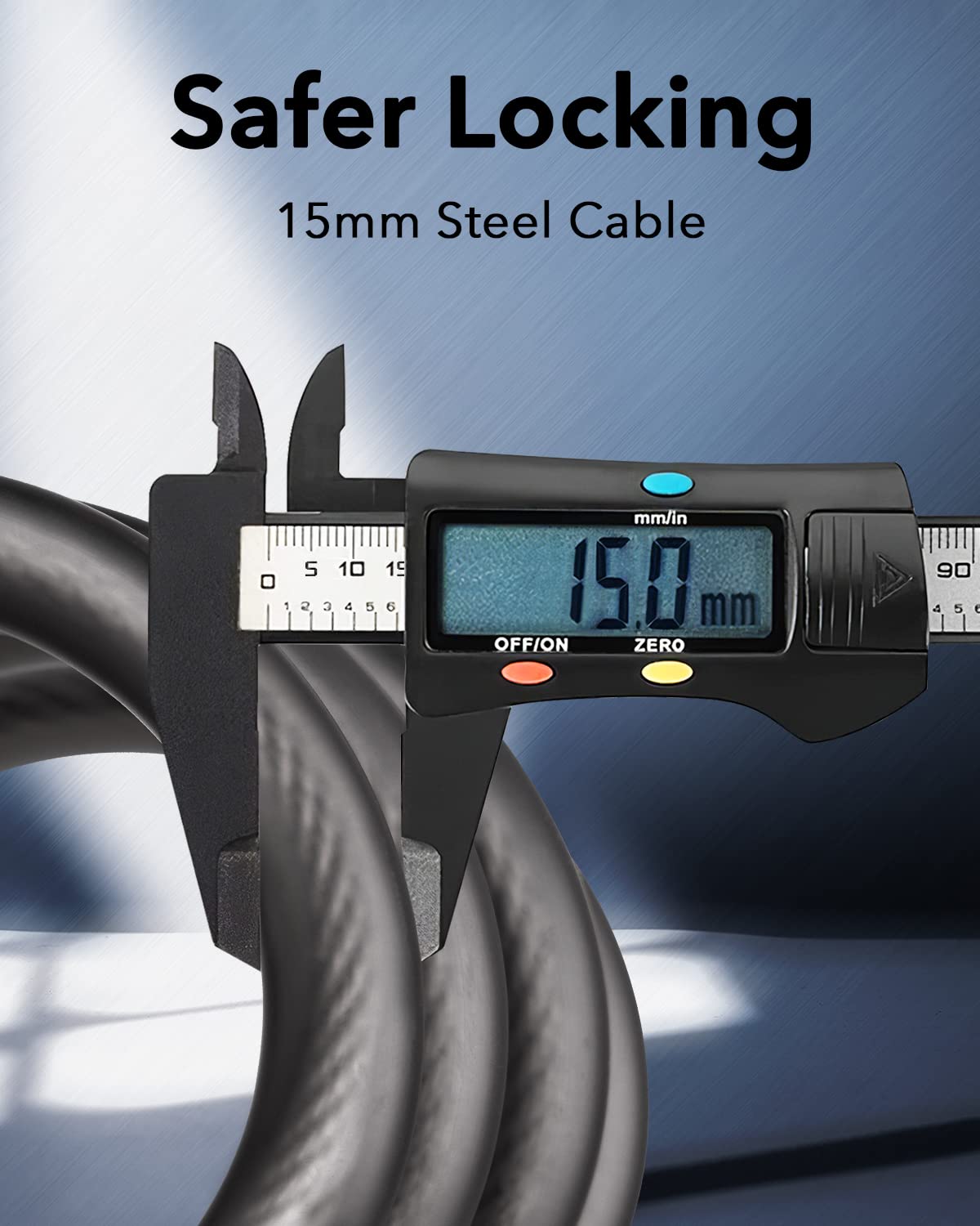 KEYSTP Bike Lock Cable with Combination,High Security 5-Digit Resettable Combination Bicycle Lock Anti-Theft, with Mounting Bracket for Bikes and Scooters