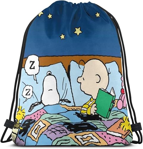 Amazon ビームバックパック Snoopy スヌーピー 巾着バックパック ジムサック ナップサック 多機能ビームバックパック 収納バッグ 巾着袋 旅行防水 通勤 運動 大容量 男女兼用 Simple Love シンプル ラブ シューズ バッグ