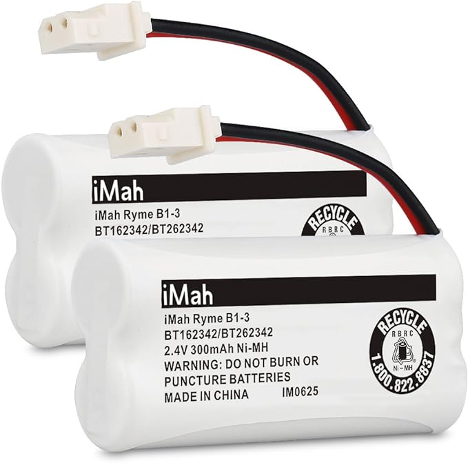 iMah BT162342/BT262342 2.4V 300mAh NiMH Cordless Phone Batteries Compatible with