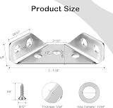 QINGHEC 12 Pcs Stainless Steel Corner Brackets Triangle Angle Furniture view 2