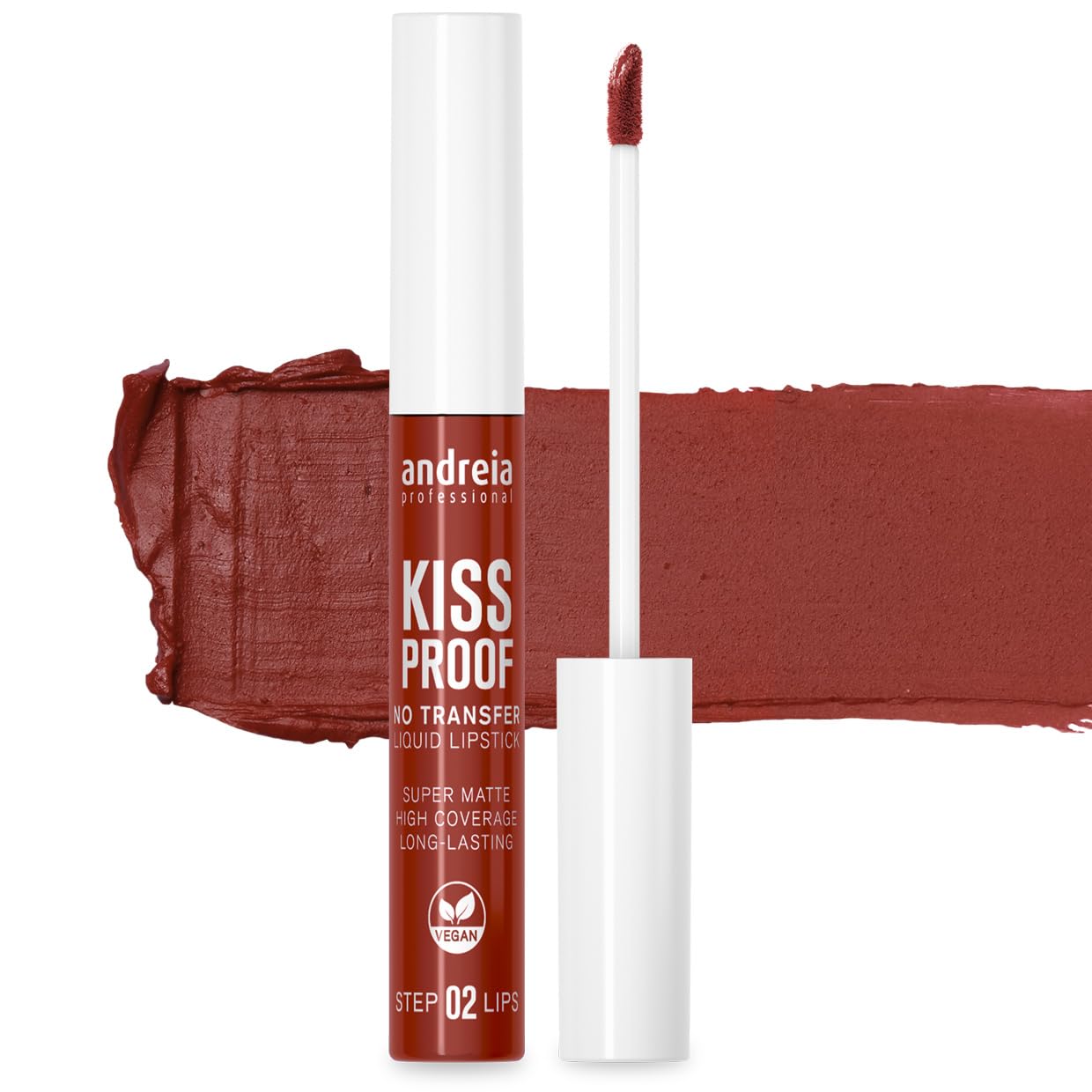 Andreia Professional No Transfer Liquid Lipstick Matte Longlasting - Kiss Proof Smudge-free Vitamin E Enriched Formula, 100% Vegan - Colour 25 Red Rose - 8ml