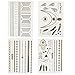 BeneU Bachelorette Metallic Temporary Tattoos Body Art Stickers Waterproof Removable Shiny Jewelry Flash Tatoos High Gloss Shimmer Designs in Gold, Silver, Black 12 Sheets