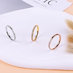 ZOOROO 2-Pack 14K Gold Plated Stacking Rings for