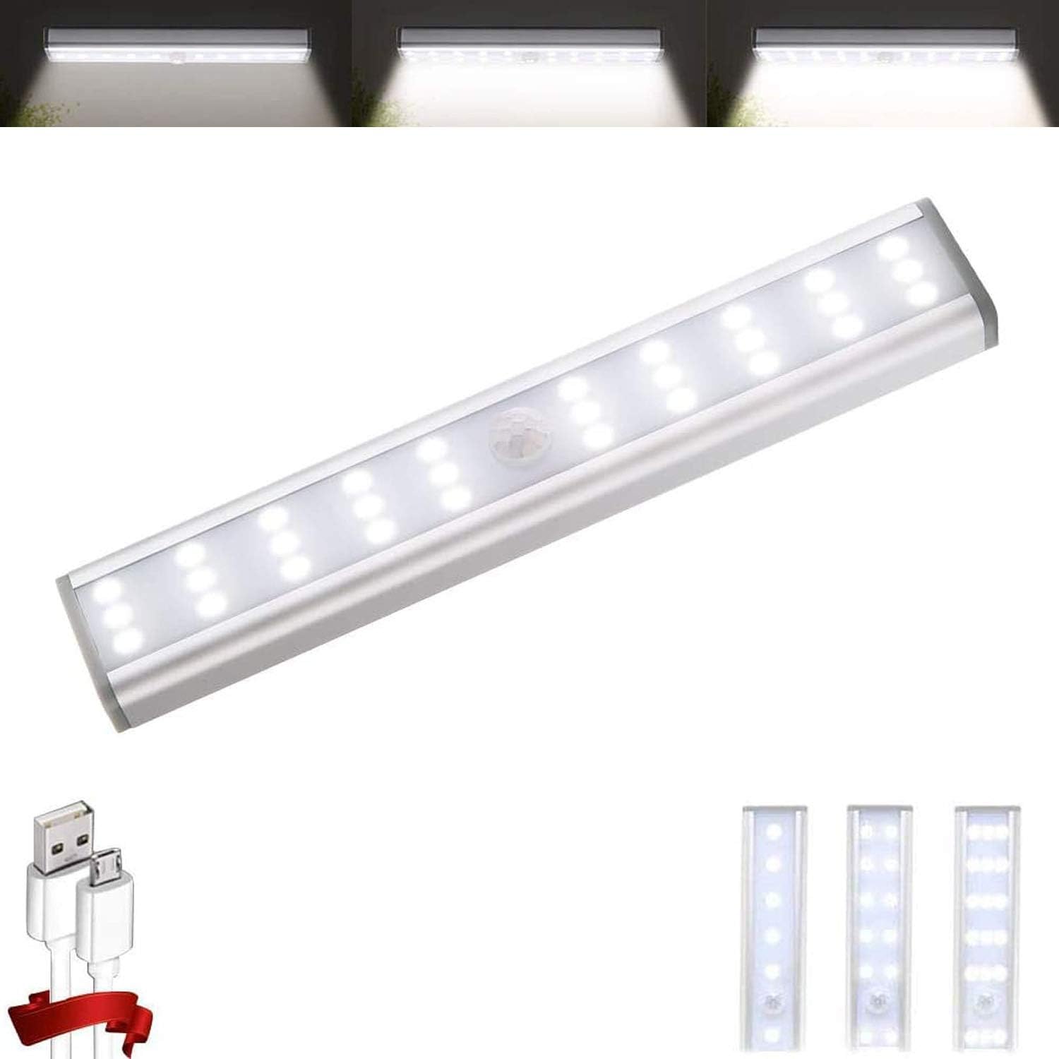 Homelife Closet Lights, 30-LED Stick-on Anywhere Light Wireless Portable Under Cabinet Lights, LED Bars Motion Sensor Magnetic Lights, Built in Rechargeable Battery Safe Lights