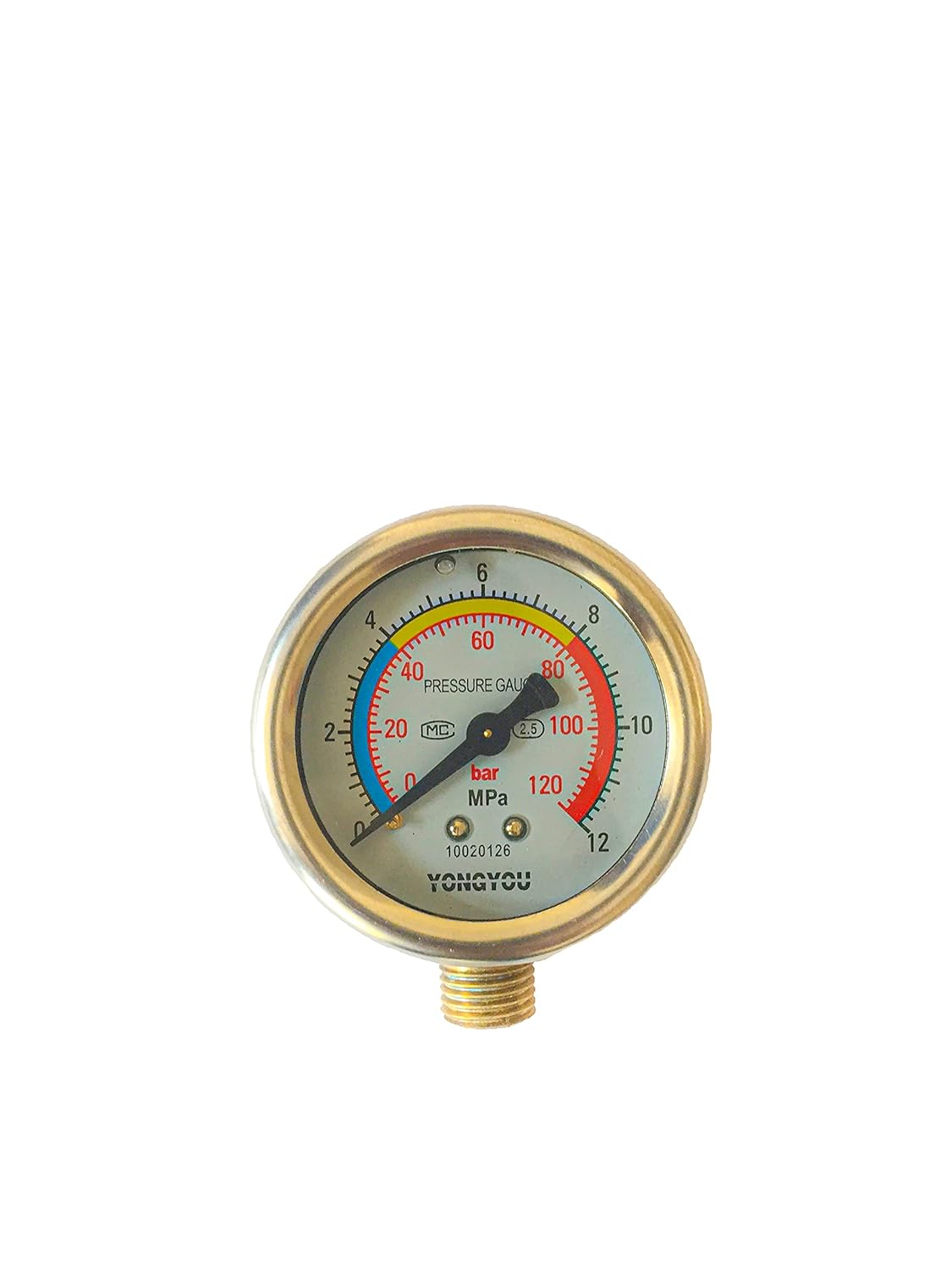 BALLOREX Pressure Gauge 2Inch Dial 1/4 Inch Groove Size 120 Bar Reading