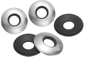 uxcell 50Pcs 5/16" x 3/4" Sealing Washers, 304 Stainless Steel EPDM Bonded Neoprene Rubber Washers for Screws Bolts, Silver&Black
