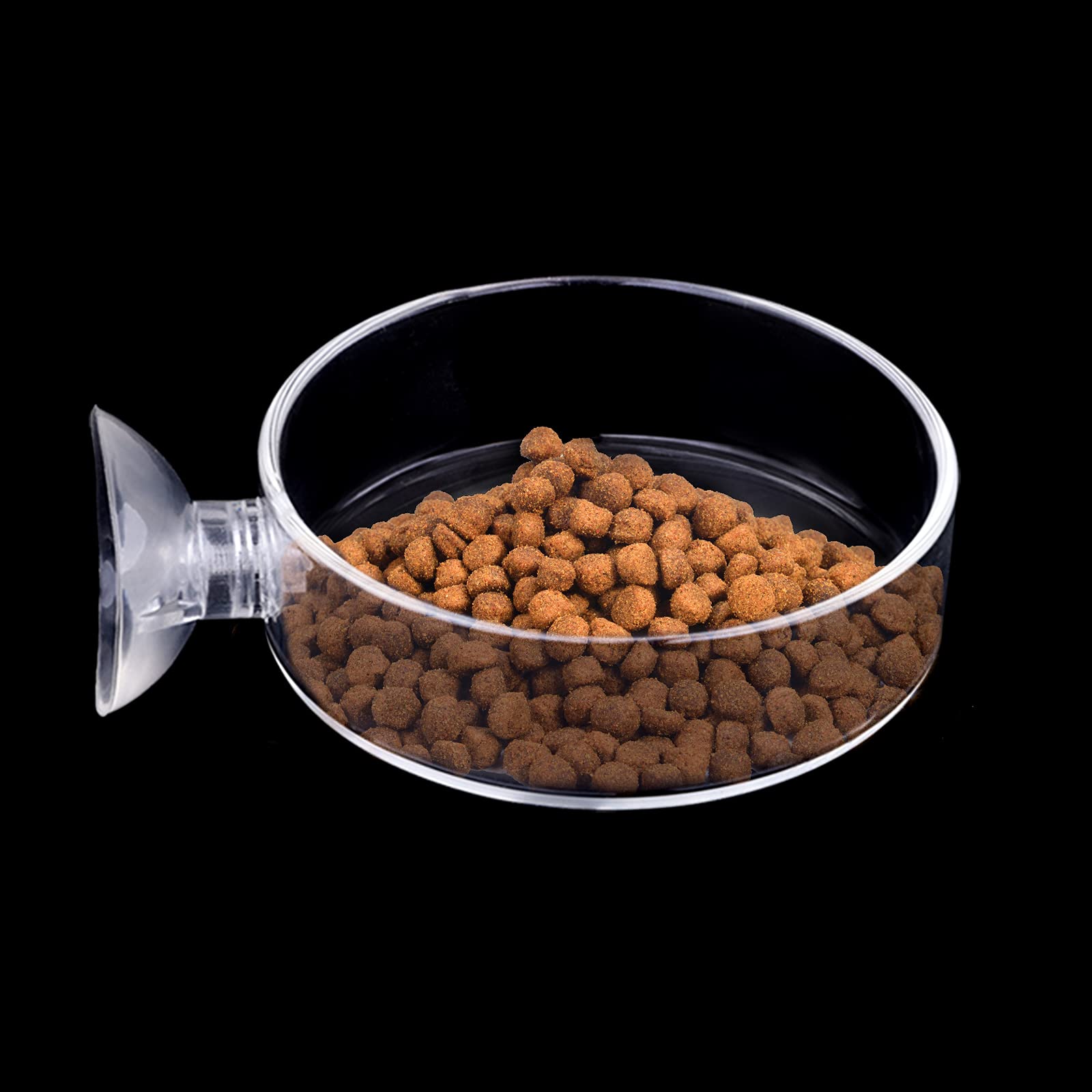 WEAVERBIRD 65mm Aquarium Shrimp Feeder Dish with Suction Glass Fish Tank Feeding Bowls Round Clear Dishes Tray