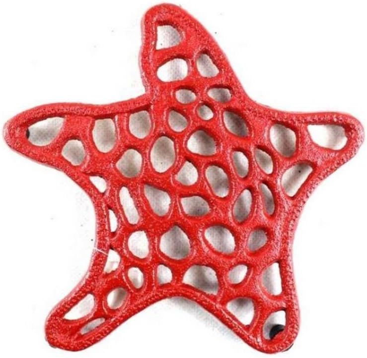 Hampton NauticalRustic Red Cast Iron Starfish Trivet 7 Inch - Starfish Decoration - Sea Decor