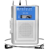 SEMIER Portable Cassette Player Recorder, Small AM FM Vintage Tape Cassette Player with Big Speaker and Headphones, Built-in Microphone, Powered by DC or AA Battery