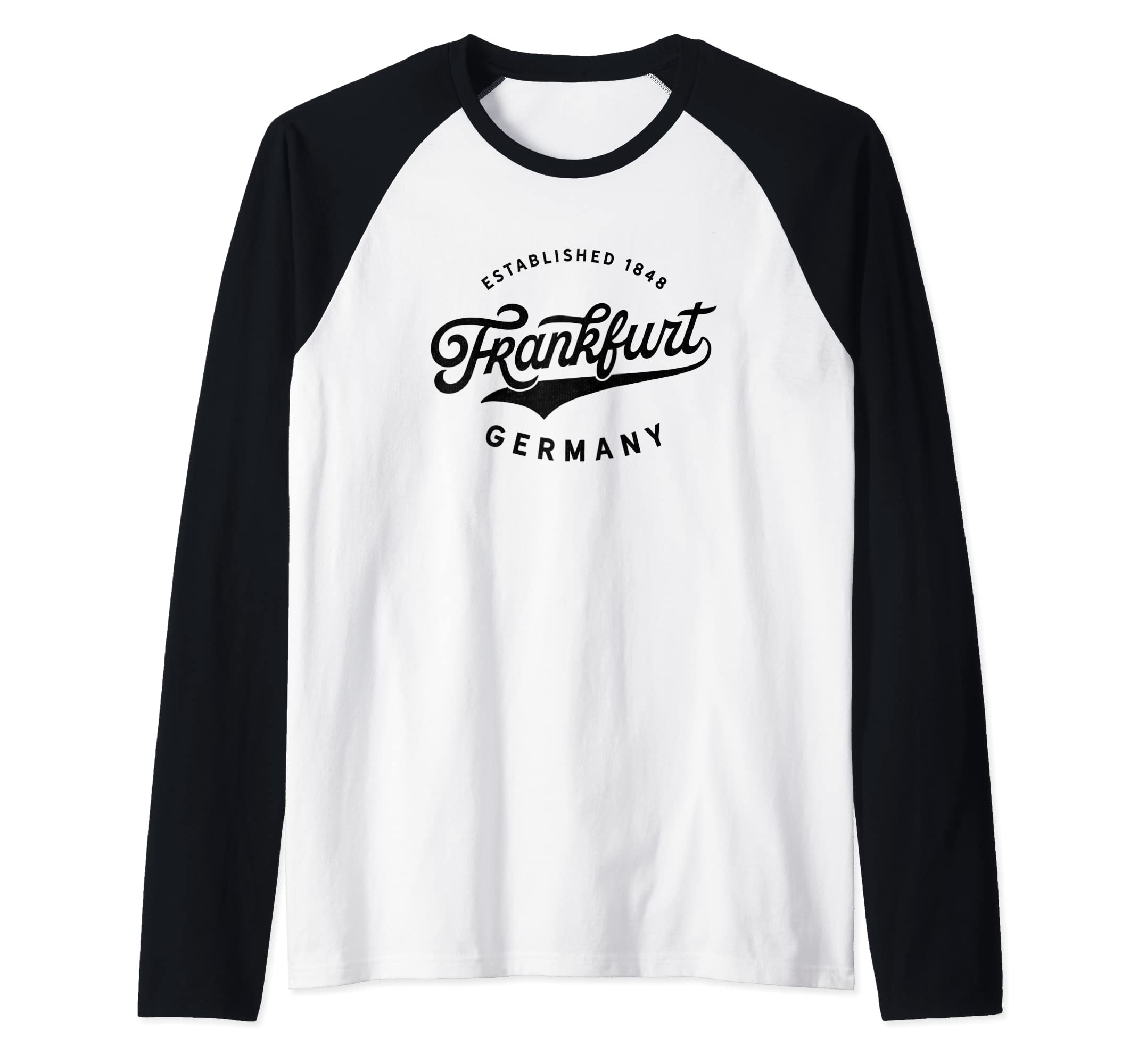 Classic Retro Vintage Frankfurt Germany 1848 Souvenir Raglan Baseball Tee