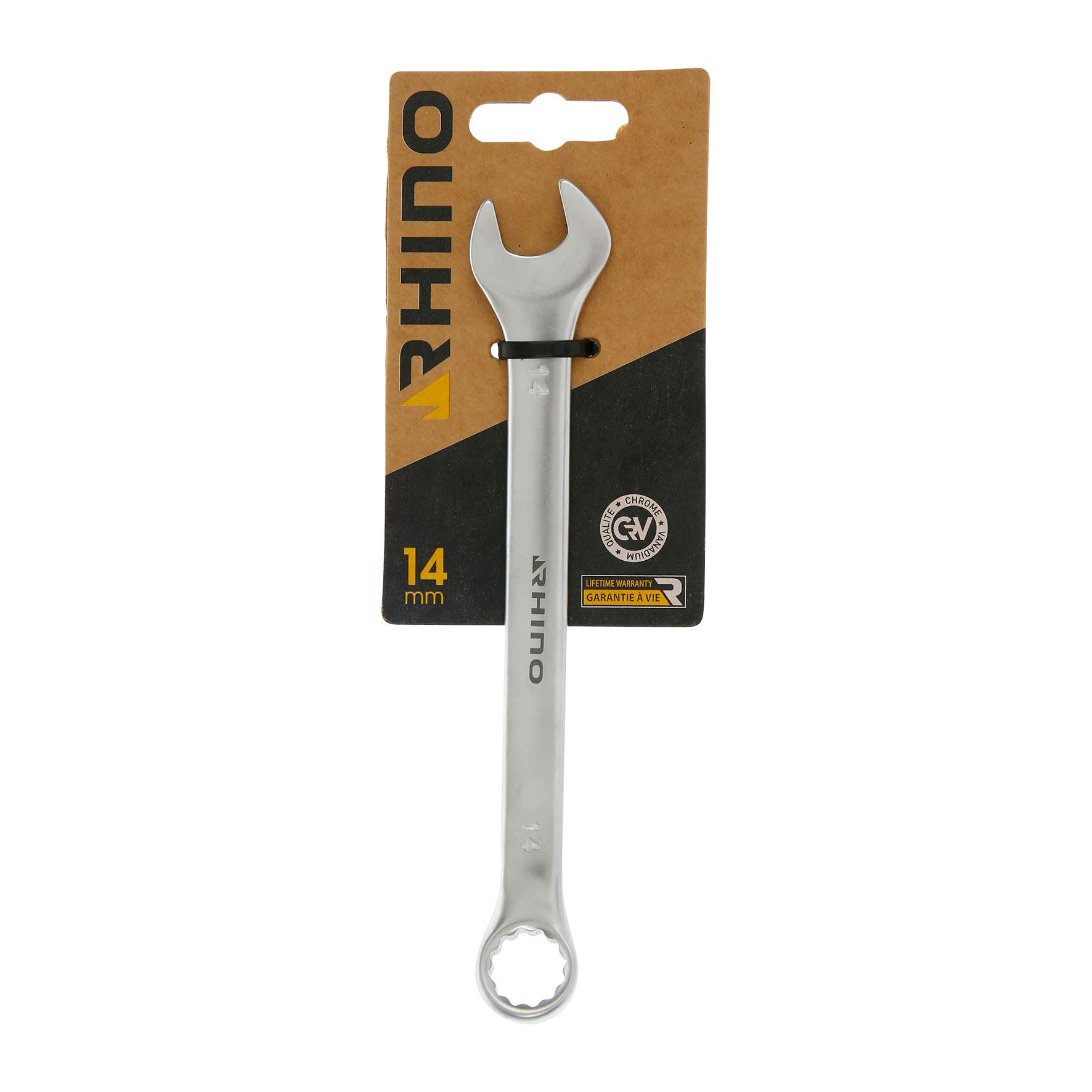 RHINO 14mm Combination Wrench, Ring Spanner and Combination Spanner - 14mm Diameter - High Quality - Made of Steel (Chrome Vanadium) - - Various Sizes Available